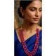 Handcrafted Pink Glass Bead Layered Necklace